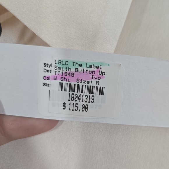 NWT LBLC the Label Smith Ivory Button Up Blouse Medium - Picture 6 of 9